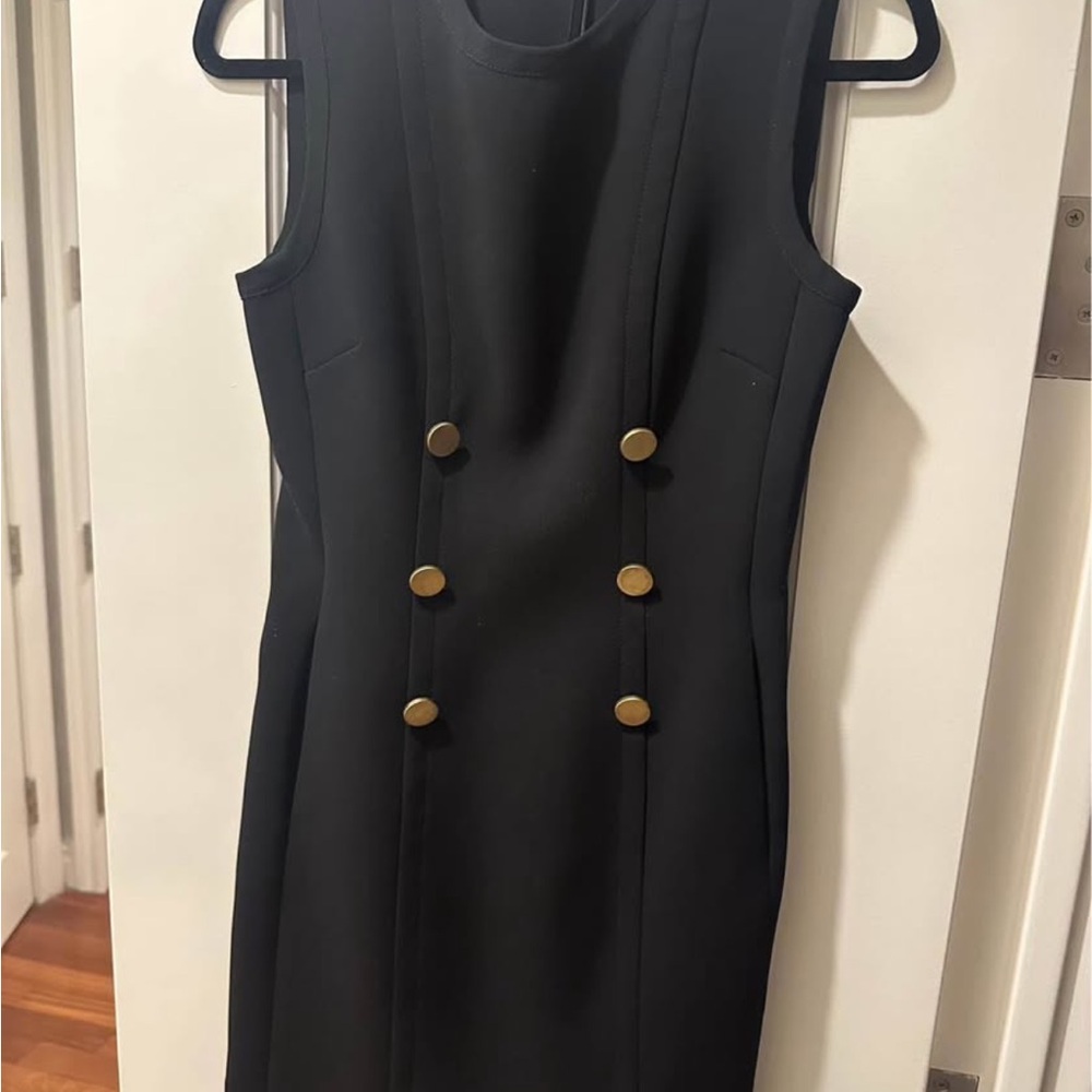 Rachel Zoe Black Mini Dress with Gold Buttons